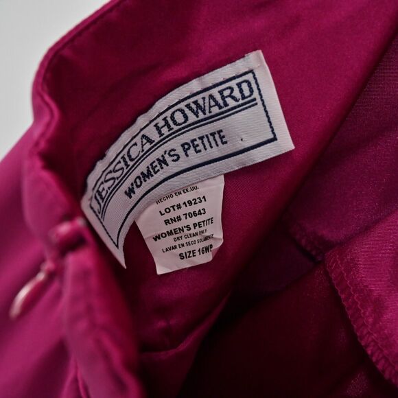 Vtg‎ JESSICA HOWARD Dress Womens Size 16WP Petite Solid Fuchsia Pink Halter Mini - Picture 8 of 11